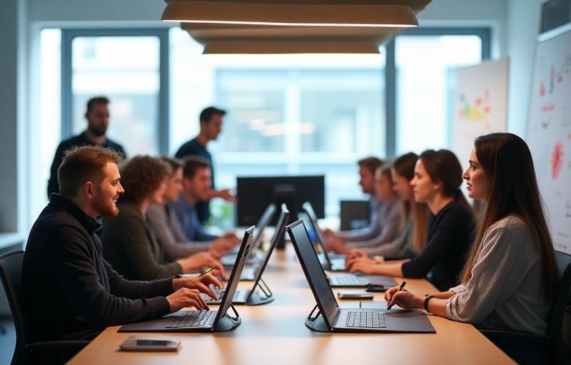 Photo of Alpen Pixel GmbH team working in a modern studio in Zurich